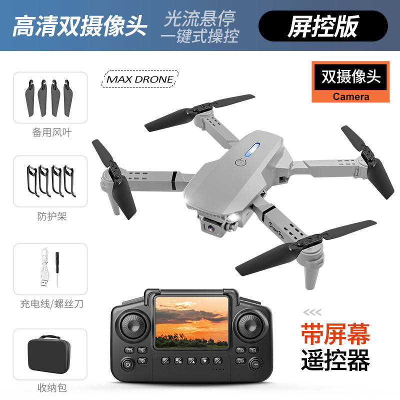 Drone Cross-Border Drone with Display Screen Aerial Photography Quadcopter Remote Control Aircraft Toy Kidsren E88