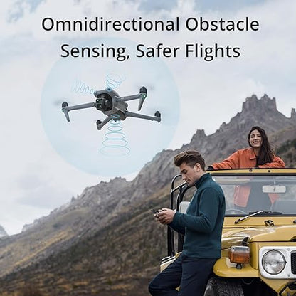DJI Air 3 Fly More Combination with RC-N2 remote control, drone with camera 4K, dual main camera, 3 batteries for extended flight time, 48MP photos, adult camera drone, compliant with FAA remote ID standards