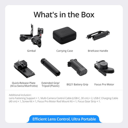 DJI RS 4 Combo, 3-Axis Gimbal Stabilizer for DSLR and Mirrorless Cameras Canon/Sony/Panasonic/Nikon/Fujifilm, Native Vertical Shooting, 2-Mode Switch Joystick, Teflon Axis Arms, with Focus Pro Motor