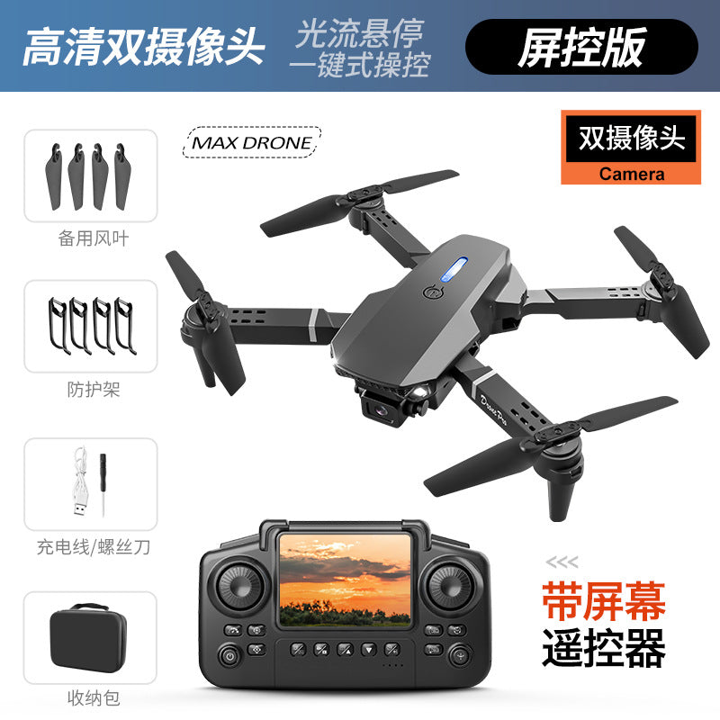Drone Cross-Border Drone with Display Screen Aerial Photography Quadcopter Remote Control Aircraft Toy Kidsren E88