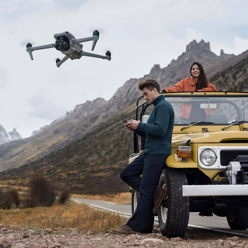 DJI Air 3 Fly More Combination with RC-N2 remote control, drone with camera 4K, dual main camera, 3 batteries for extended flight time, 48MP photos, adult camera drone, compliant with FAA remote ID standards