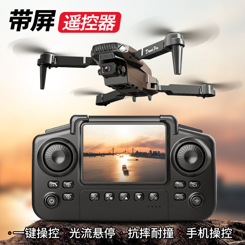 Drone Cross-Border Drone with Display Screen Aerial Photography Quadcopter Remote Control Aircraft Toy Kidsren E88