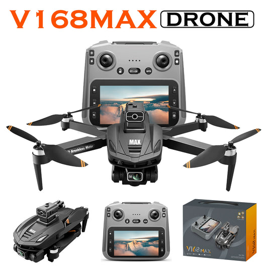 V168MAX Brushless Drone with Screen GPS Auto Return 8K HD Aerial Photography Remote Control Airplane   SKU:V168max Gift Box [Sony Lens + Digital Image Transmission + GPS Smart Return]
