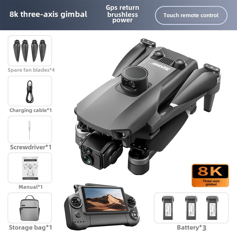 A25 PRO Professional 8K HD Drone 5.5inch Touch Screen Brushless 3-Axis Gimbal Aircraft